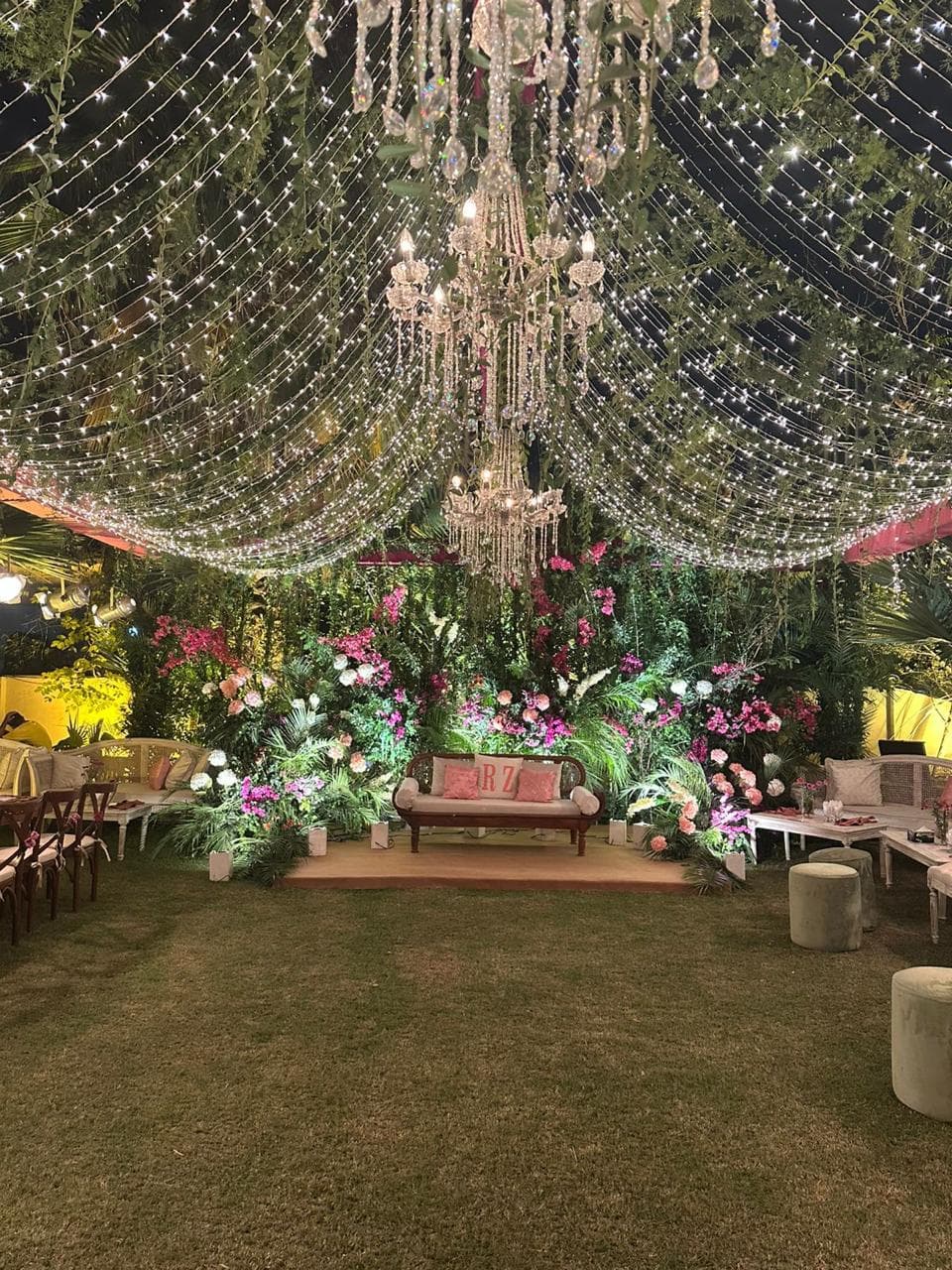 Wedding venue decoration Lahore floral backdrop design